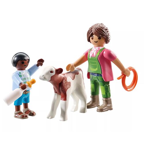 PLAYMOBIL DUO PACK - GRANJERA CON TERNERO
