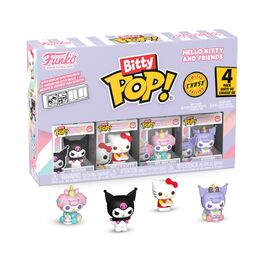FUNKO BITTY POP! SANRIO: HELLO KITTY - KUROMI, HELLO KITTY CON PASTEL, MY MELODY (PIJAMA), KUROMI (PIJAMA)