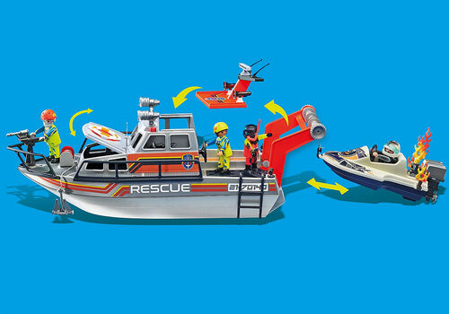 PLAYMOBIL - RESCATE MARÍTIMO: RESCATE DE BOMBEROS CON BARCO