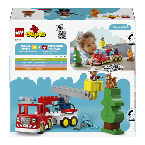 LEGO DUPLO - CAMIÓN DE BOMBEROS CON MANGUERA Y BOMBEROS