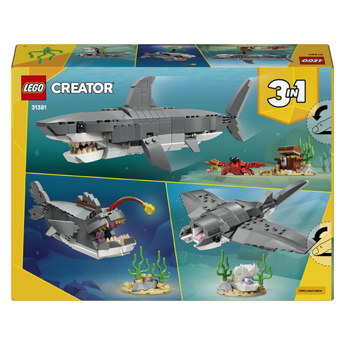 LEGO CREATOR 3EN1 - FEROZ TIBURÓN CON COFRE DEL TESORO