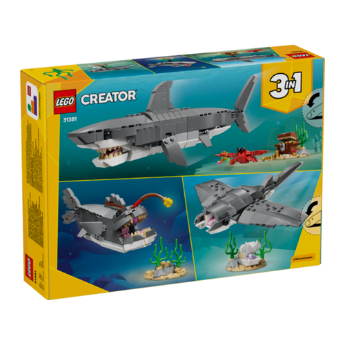 LEGO CREATOR 3EN1 - FEROZ TIBURÓN CON COFRE DEL TESORO