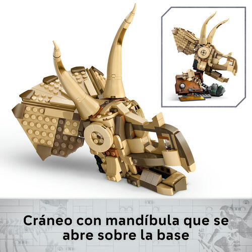 LEGO JURASSIC WORLD – FÓSILES DE DINOSAURIO: CRÁNEO DE TRICERATOPS