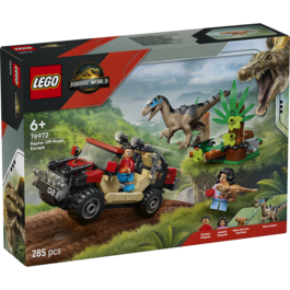 LEGO JURASSIC WORLD – HUIDA EN TODOTERRENO Y RAPTOR AL ACECHO