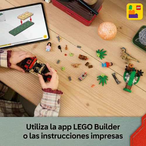 LEGO JURASSIC WORLD – HUIDA EN TODOTERRENO Y RAPTOR AL ACECHO