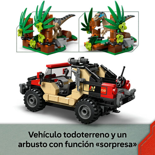 LEGO JURASSIC WORLD – HUIDA EN TODOTERRENO Y RAPTOR AL ACECHO