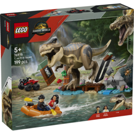 LEGO JURASSIC WORLD – HUIDA POR EL RÍO Y T. REX A LA CAZA