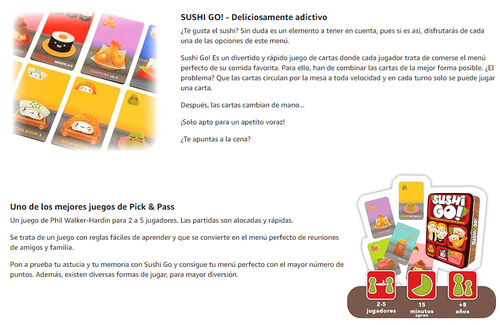 JUEGO DE CARTAS - SUSHI GO