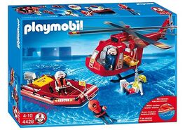 PLAYMOBIL- HELICÓPTERO Y LANCHA DE SALVAMENTO MARÍTIMO