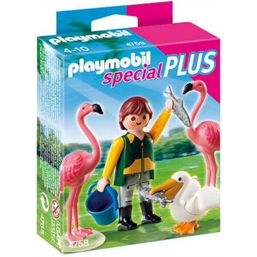 PLAYMOBIL 4758 CUIDADOR DE ZOO CON PJAROS EXTICOS